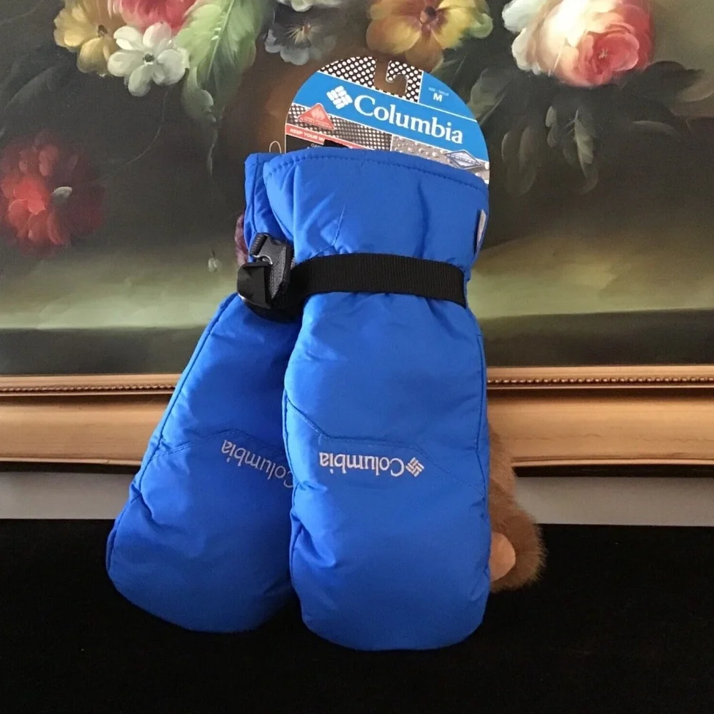 NWT Columbia Kids Youth blue Mitten Waterproof & Breathable Size M BE